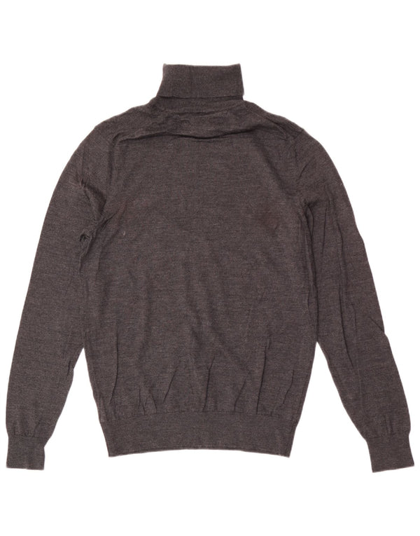 Tommy Hilfiger Rollkragenpullover für Herren, groß, aus grauer Wolle