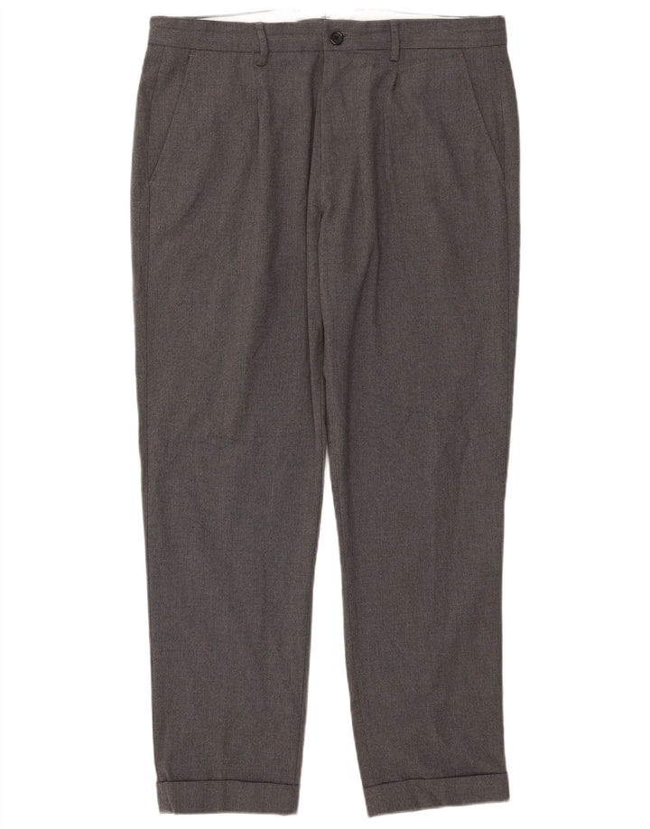 Gerade Chino-Hose für Herren von Zara, EU 44, Größe L, W34, L29, Grau, Polyester