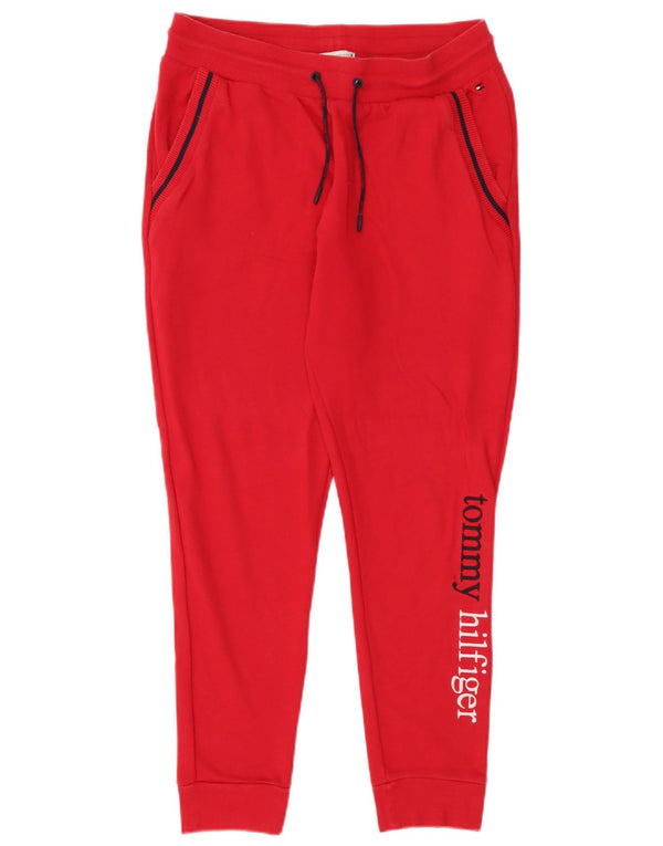 Tommy Hilfiger Herren-Trainingshose mit grafischem Muster, große rote Baumwolle