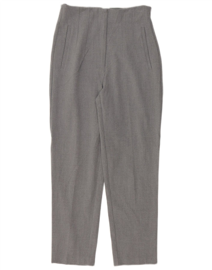 Zara Damen Tapered Chino-Hose, Größe S, W26, L26, Grau, Polyester
