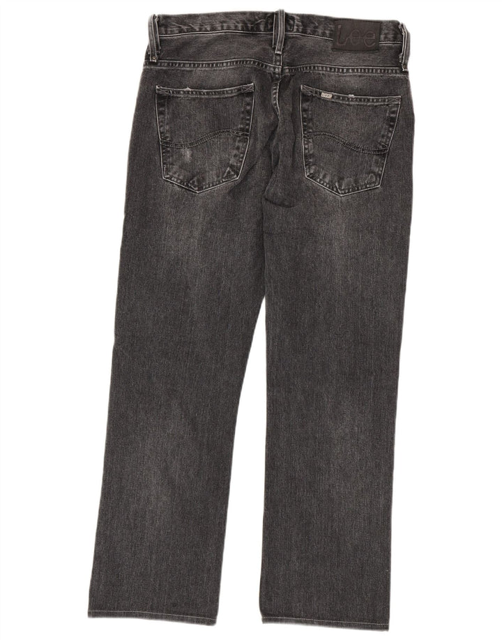LEE Herren Knox Distressed Straight Jeans W32 L29 Graue Baumwolle