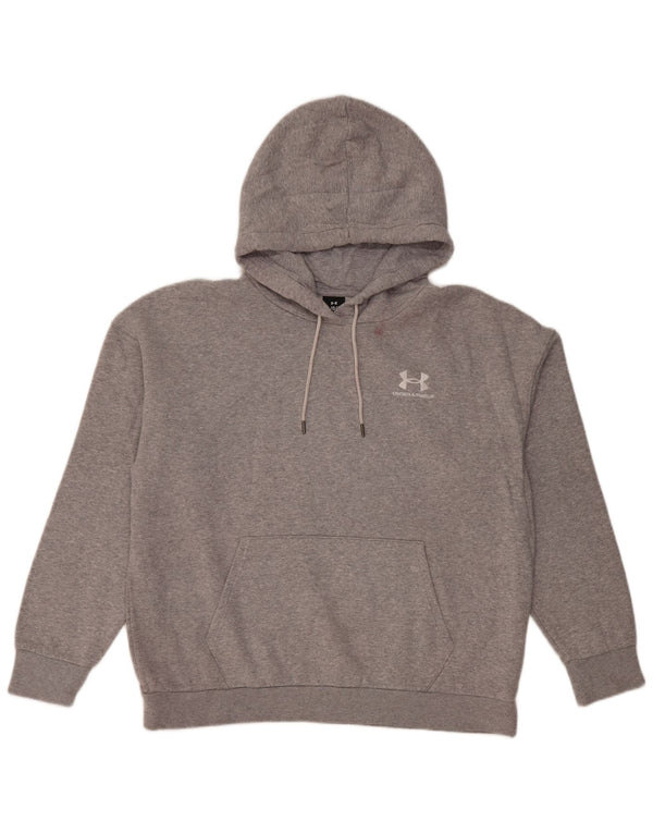 Under Armour Damen Übergroßer Kapuzenpullover UK 16 Large Graue Baumwolle