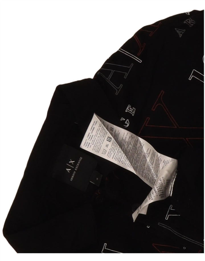 Armani Exchange Herren-Poloshirt mit Grafik, Größe S, schwarze Baumwolle