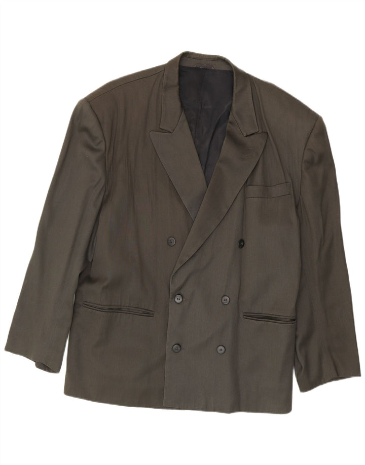 Ciao Herren-Blazer, zweireihig, IT 50, große graue Wolle