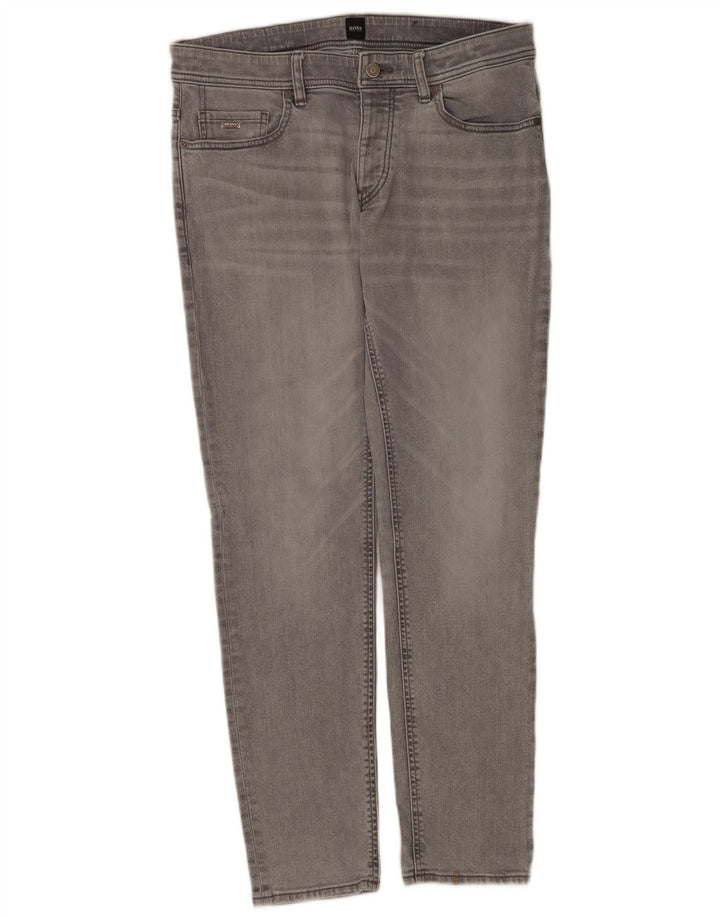 Hugo Boss Herren Slim Jeans W34 L32 Graue Baumwolle