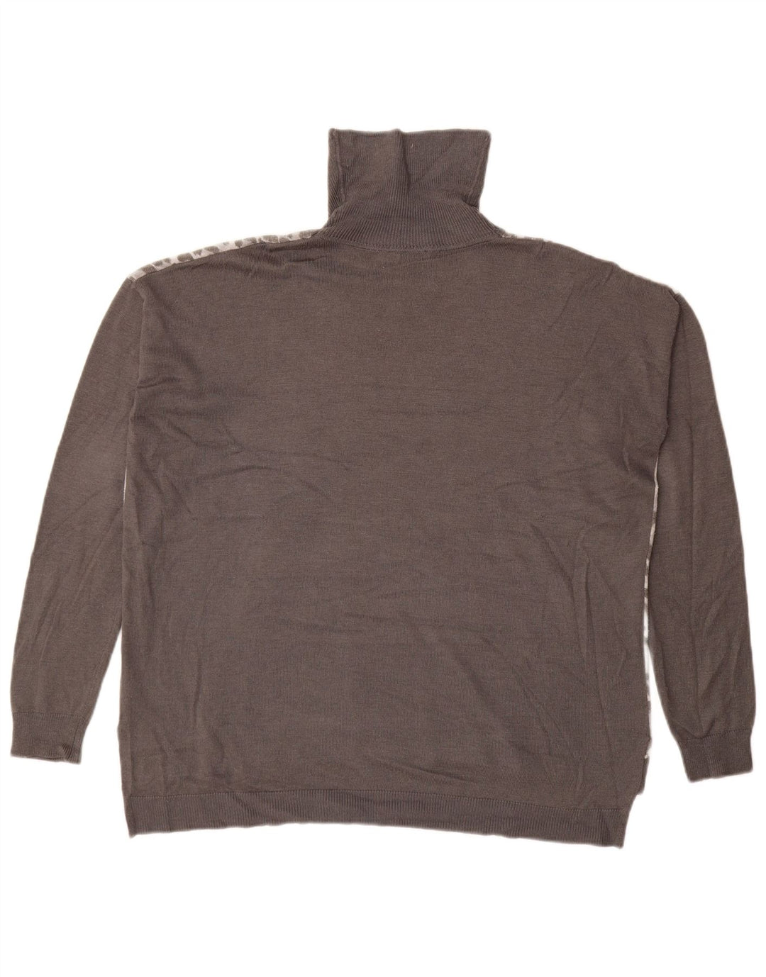 OASIS Rollkragenpullover für Damen, UK 14, mittelgrau, mit Tiermuster