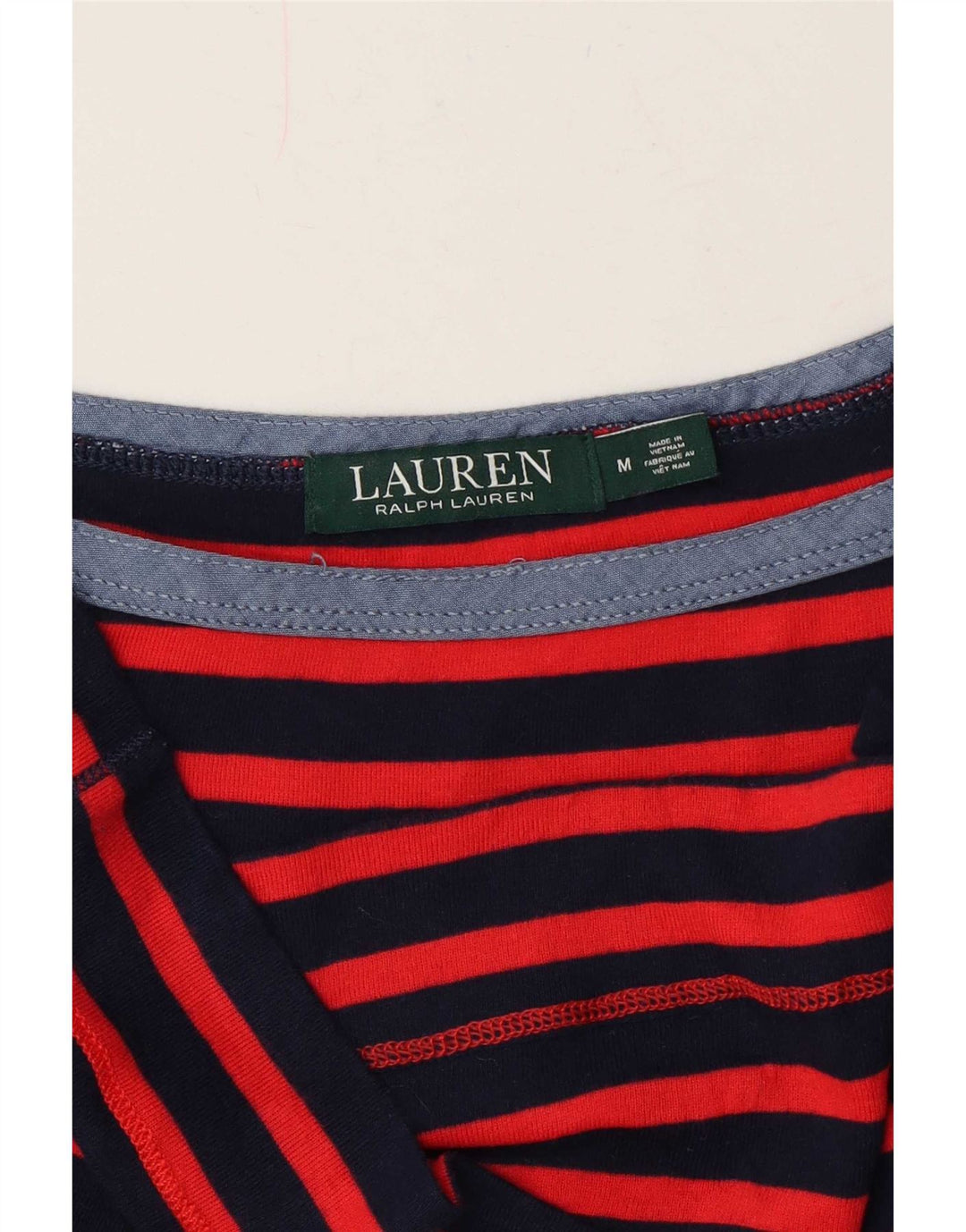 Ralph Lauren Damen T-Shirt Top UK 14 Mittelrot gestreift