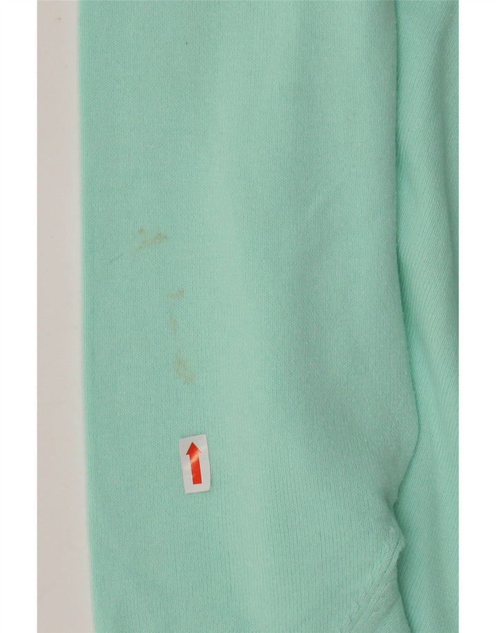 TOMMY HILFIGER Damen-Pullover mit V-Ausschnitt, UK 14, große türkisfarbene Baumwolle