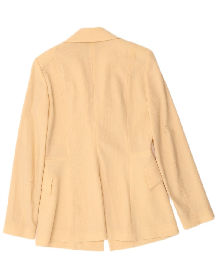 Kenzo Damen 2-Knopf-Blazerjacke EU 40 Mittelbeige Wolle