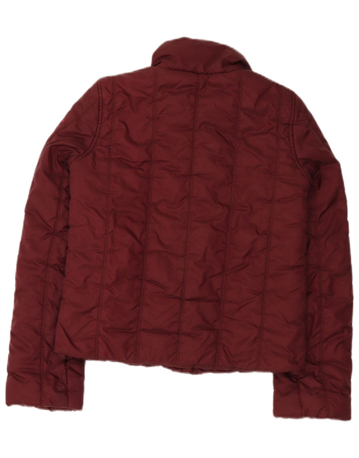 Guess Damen Wattierte Jacke UK 10 Small Burgundy Nylon