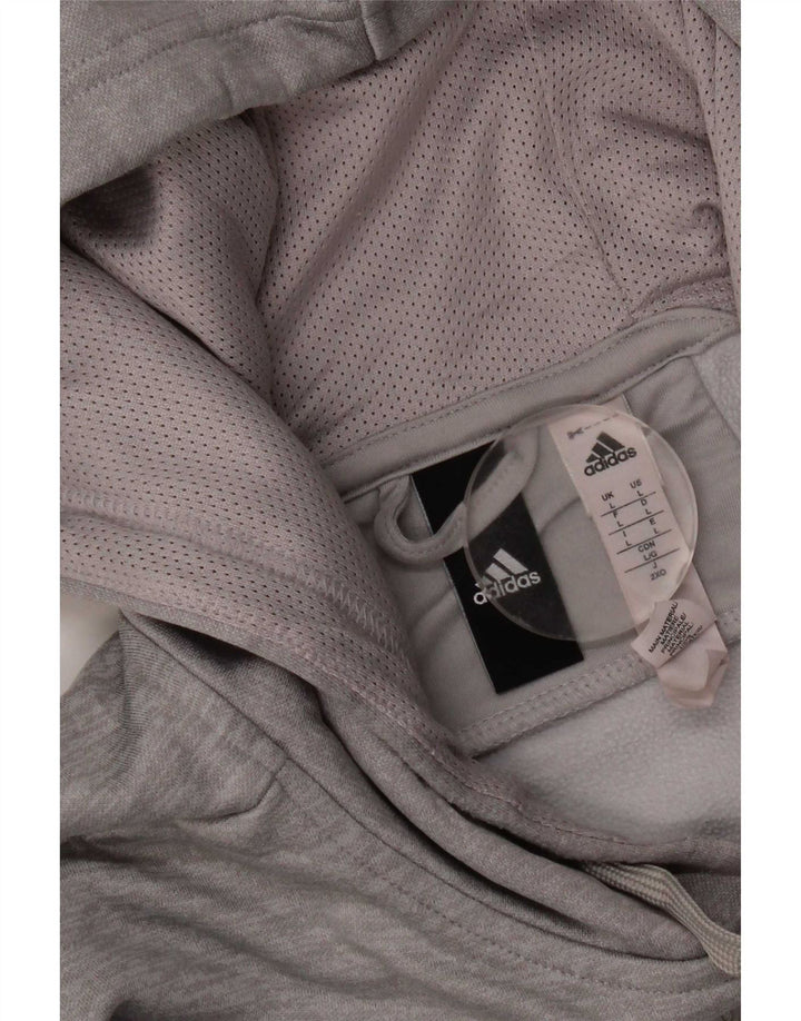 Adidas Herren Climawarm Graphic Hoodie Pullover Großes graues Polyester