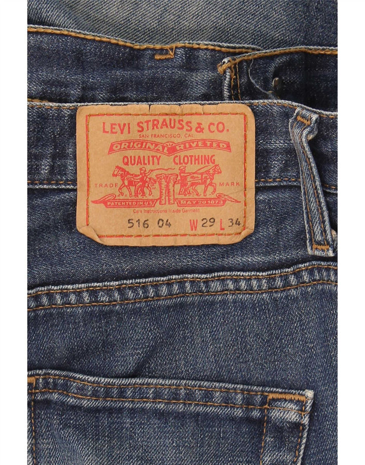 Levi's Damen 516 Flared Jeans W29 L34 Marineblau