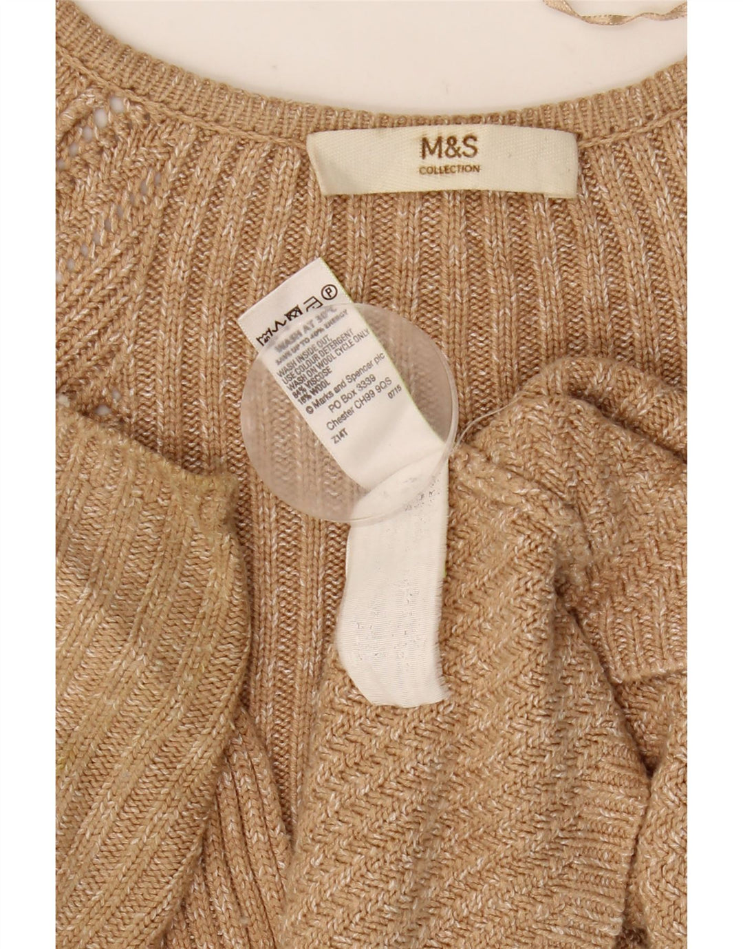 Marks & Spencer Damen-Strickjacke in Übergröße, Gr. 10, Größe S, Beige gefleckt