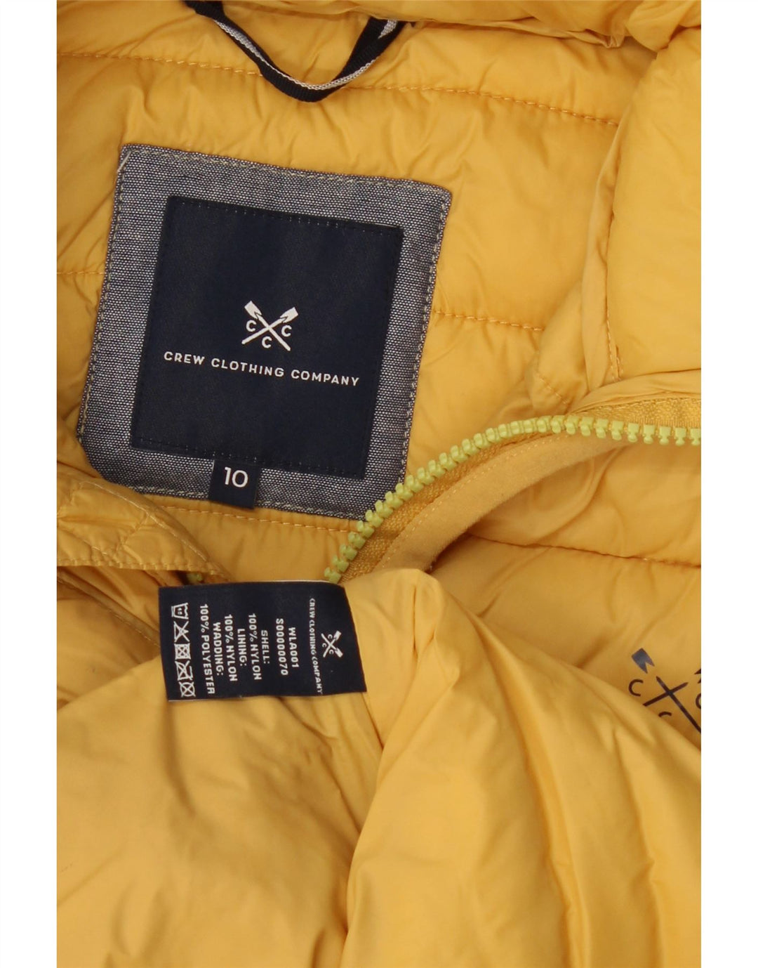 CREW CLOTHING Damen Wattierte Weste UK 10 Small Gelbes Nylon