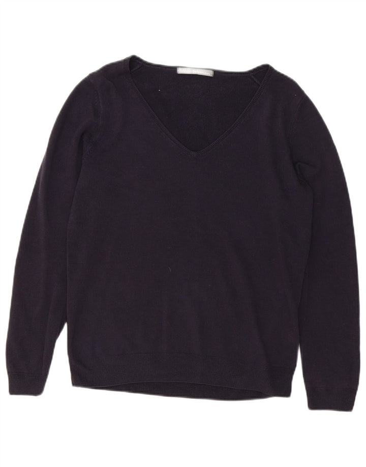 Marks & Spencer Damen-Pullover mit V-Ausschnitt, Gr. 12, Mittelblau, Acryl