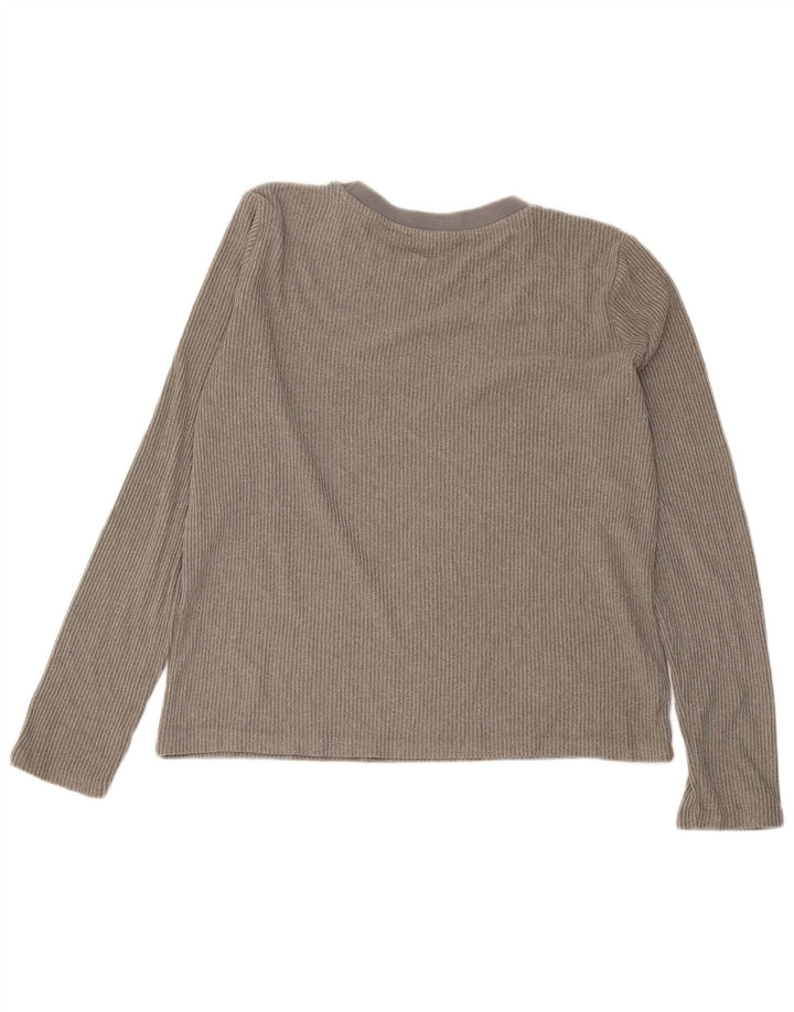 Zara Damen Top Langarm UK 14 Mittelgrau
