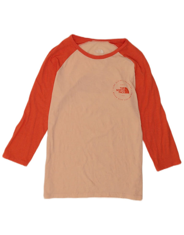 The North Face Womens Graphic Top 3/4 Sleeve UK 12 Mittelrosa Farbblock