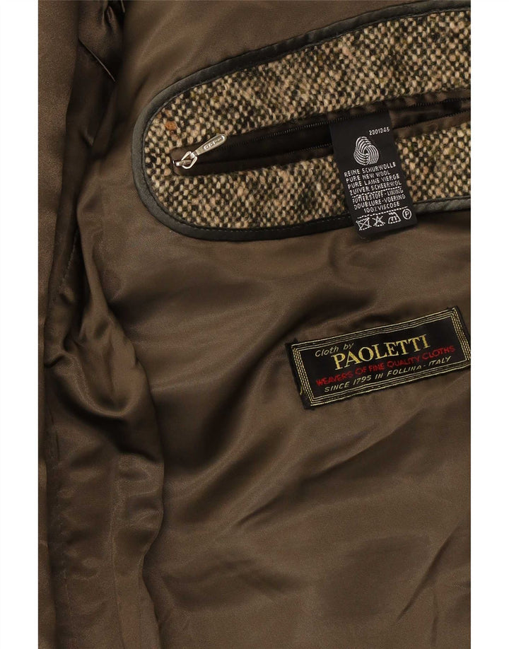 Vintage Herren Militärmantel UK 38 Mittelbraune Schurwolle