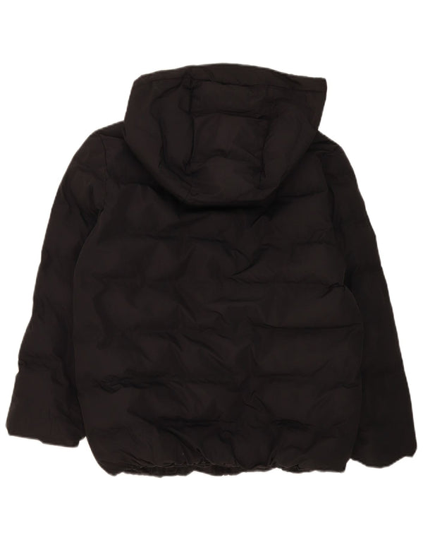 Zara Wattierte Jacke mit Kapuze für Mädchen, 11–12 Jahre, schwarzes Polyester