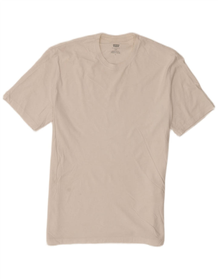 Levi's Slim T-Shirt-Oberteil für Herren aus mittelweißer Baumwolle