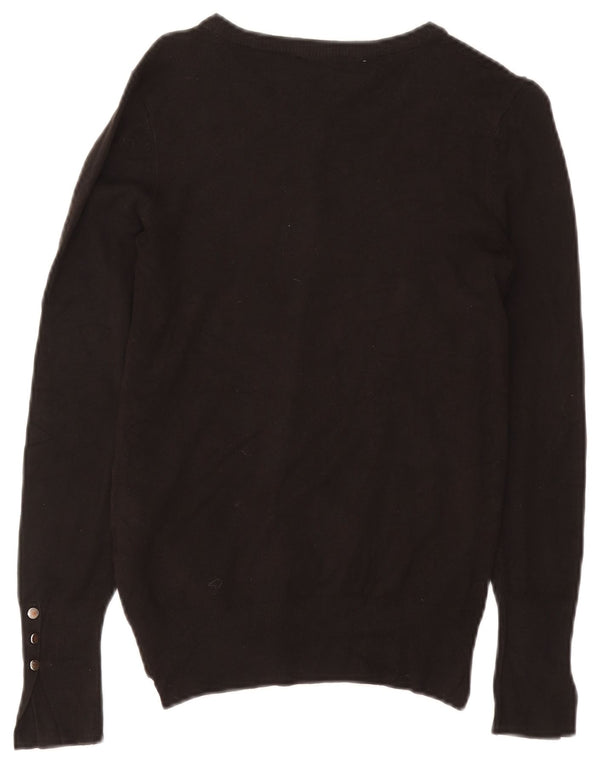 Zara Damen-Cardigan-Pullover UK 10 Kleine schwarze Viskose