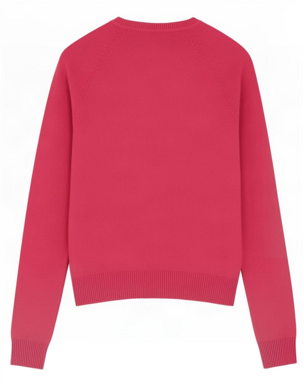 Zara Damen Crop V-Ausschnitt Pullover Pullover UK 6 XS Rosa Baumwolle