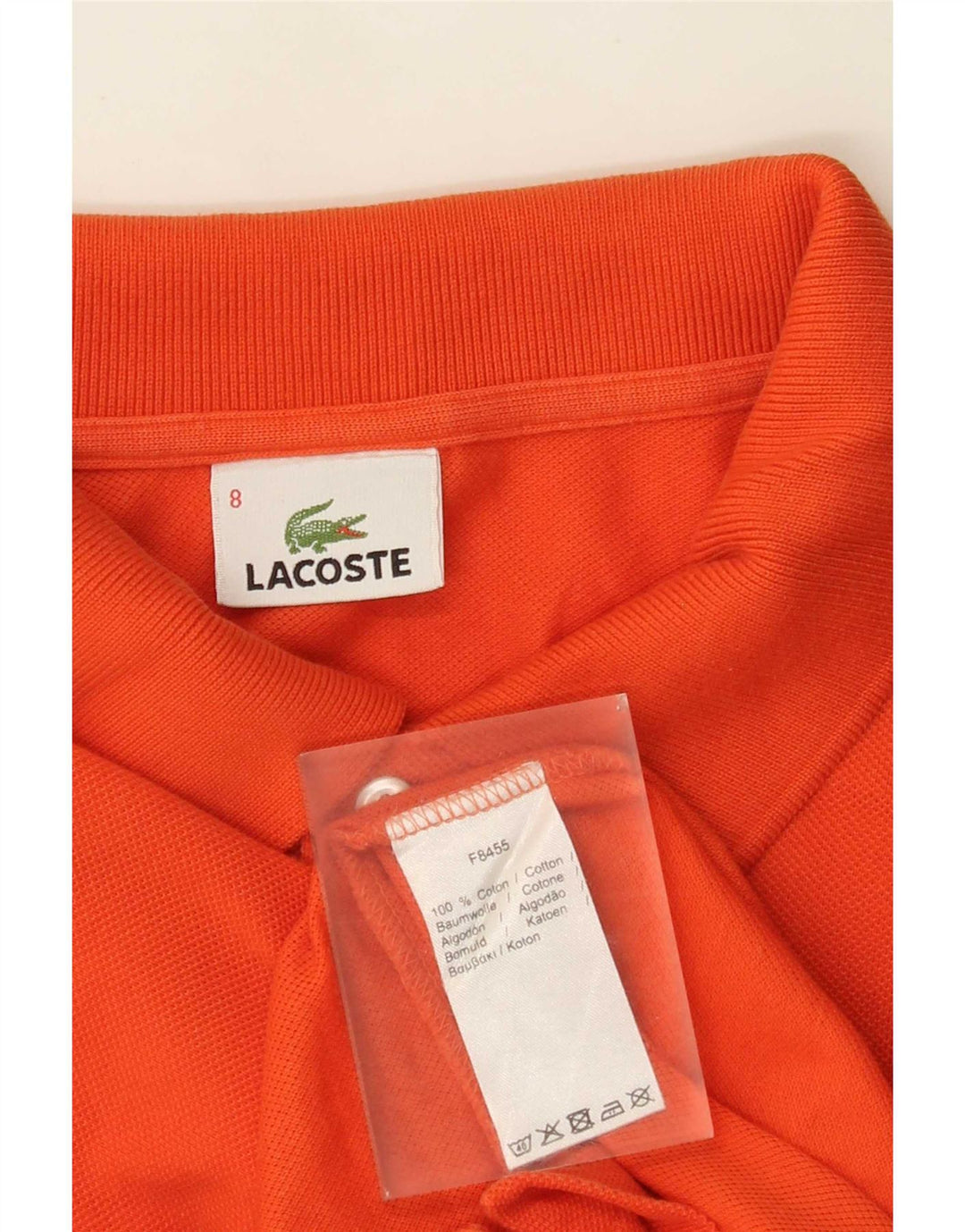 Lacoste Herren Poloshirt Größe 8 3XL Orange Baumwolle