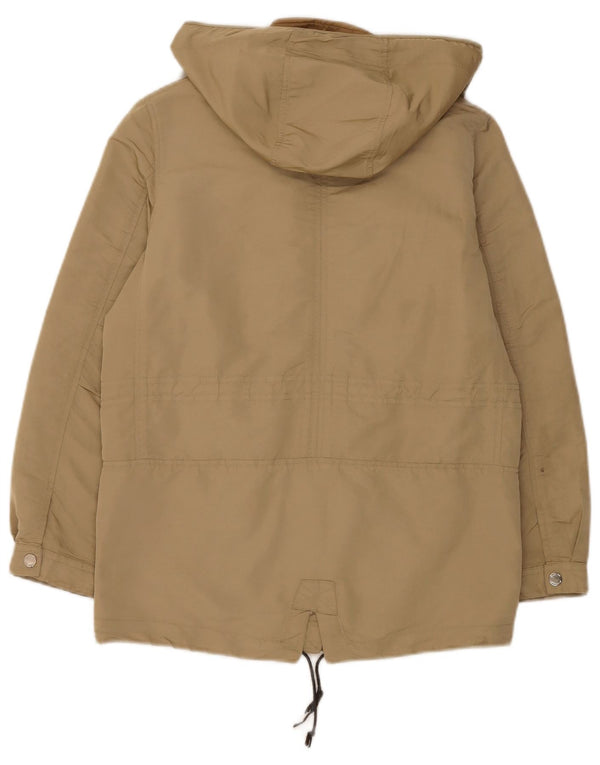 Massimo Dutti Damen Parka mit Kapuze, übergroß, Gr. 6, XS, Khaki
