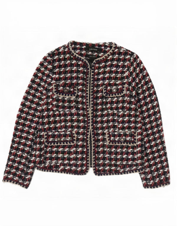 Zara Damen-Blazer mit normaler Passform, Gr. 10, klein, mehrfarbig, kariert