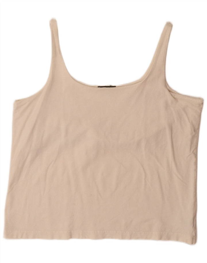 EDDIE BAUER Womens Tall Cami Top UK 18 XL Off White Baumwolle