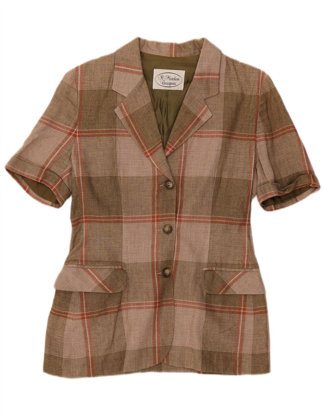 Il Marchese Coccapani Damen Kurzarm-Blazerjacke UK 12 Mittelbraun
