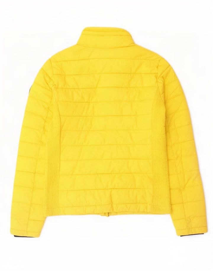 Superdry Damen Wattierte Jacke UK 12 Mittelgelbes Polyester