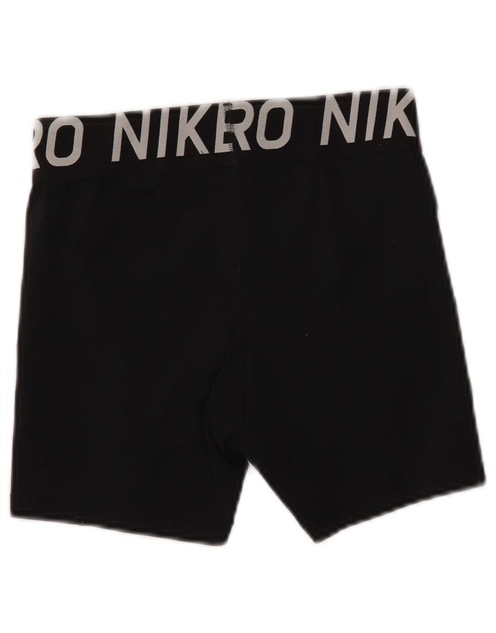 Nike Damen Dri Fit Graphic Sport Shorts UK 12 Medium Schwarz Polyester