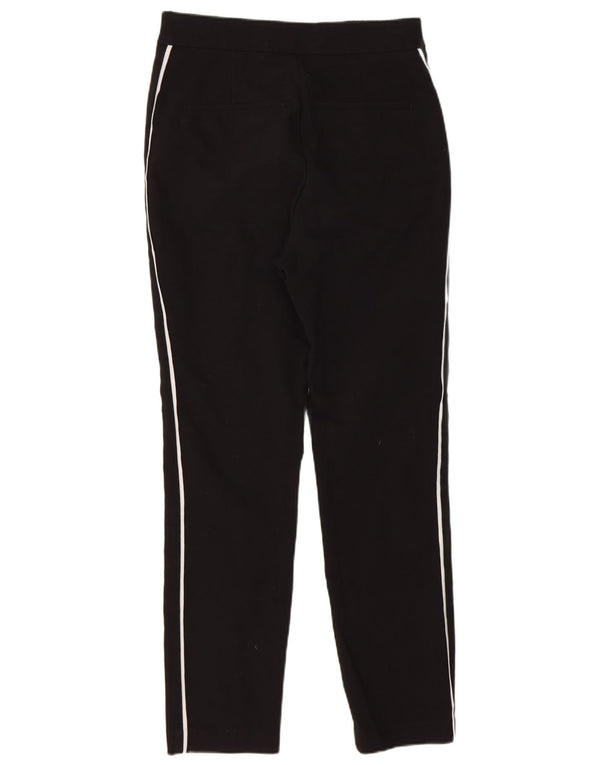 Zara Womens Slim Casual Trousers XS W24 L25 Black Cotton