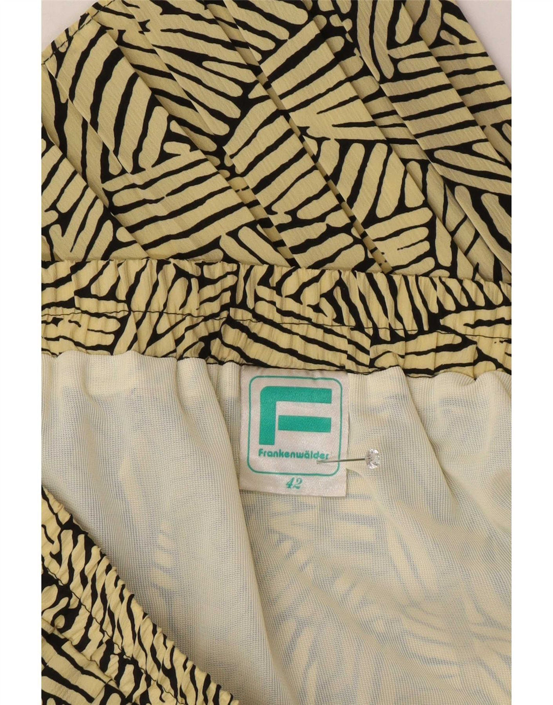 Frankenwalder Damen Faltenrock IT 42 Medium W30 Gelb Geometrisch