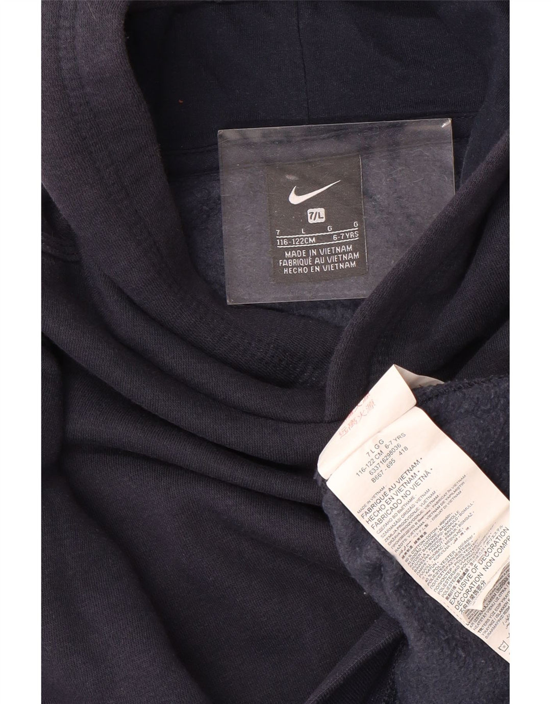 NIKE Kapuzenpullover für Jungen, 6–7 Jahre, groß, marineblau, Baumwolle