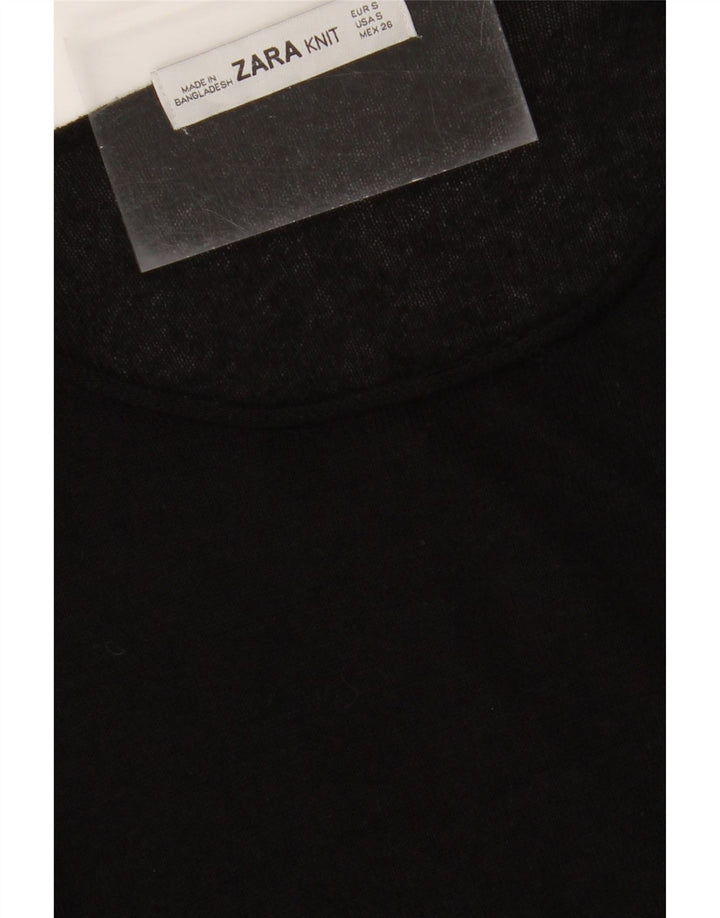 ZARA Womens Oversized Peplum Blouse Top UK 10 Small Black Polyester Vintage Zara and Second-Hand Zara from Messina Hembry 