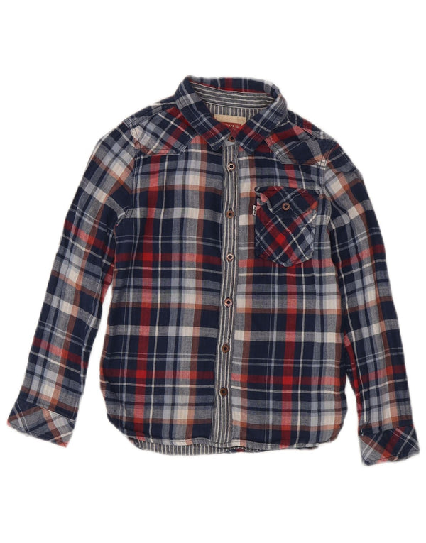 Levi's San Francisco Langarmhemd für Jungen, 7–8 Jahre, marineblau kariert