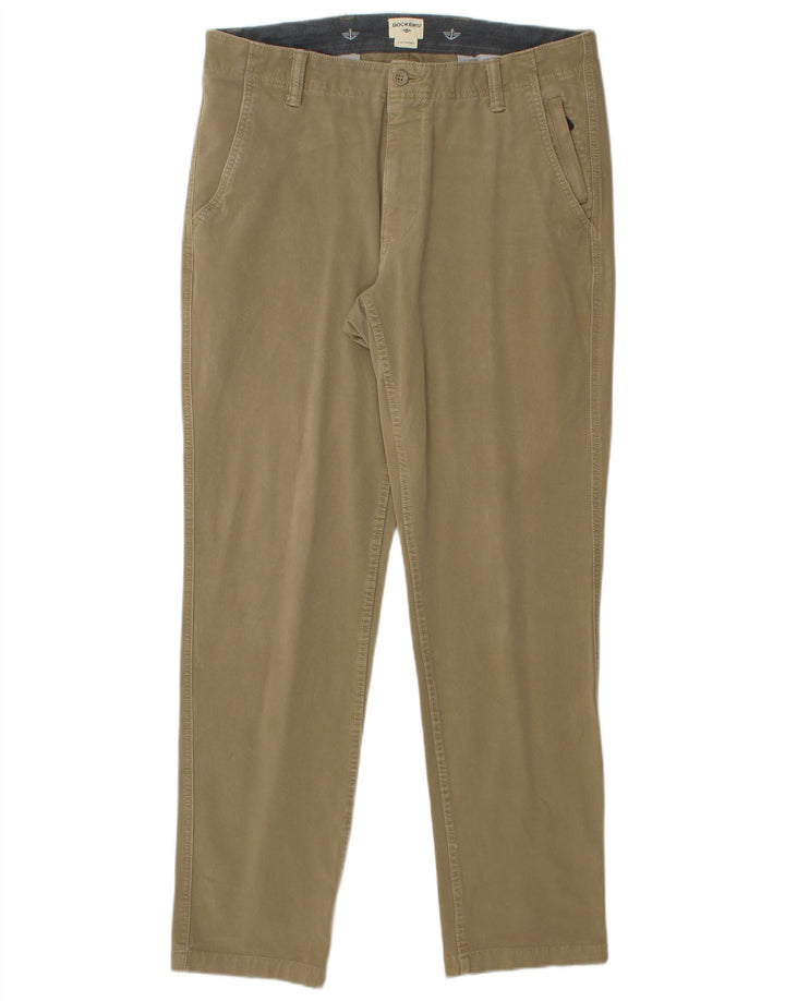 DOCKERS Slim Tapered Chino-Hose für Herren, W34 L32, Khaki, Baumwolle