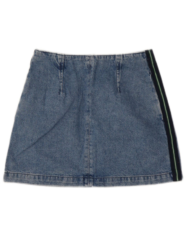 Topshop Damen Jeansrock EU 36 Small W26 Blaue Colourblock-Baumwolle