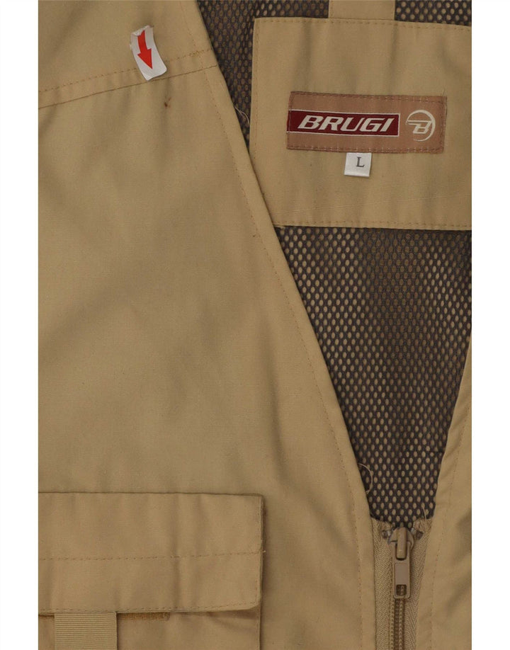 Brugi Herren Utility Gilet UK 40 Large Khaki Polyester