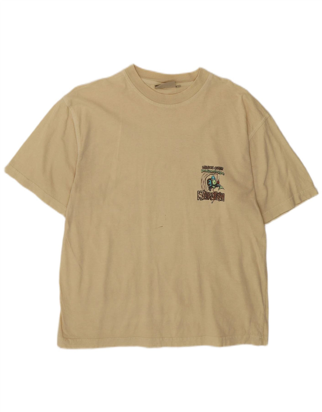 Weird Fish Herren-T-Shirt mit Grafik, mittelbeige Baumwolle