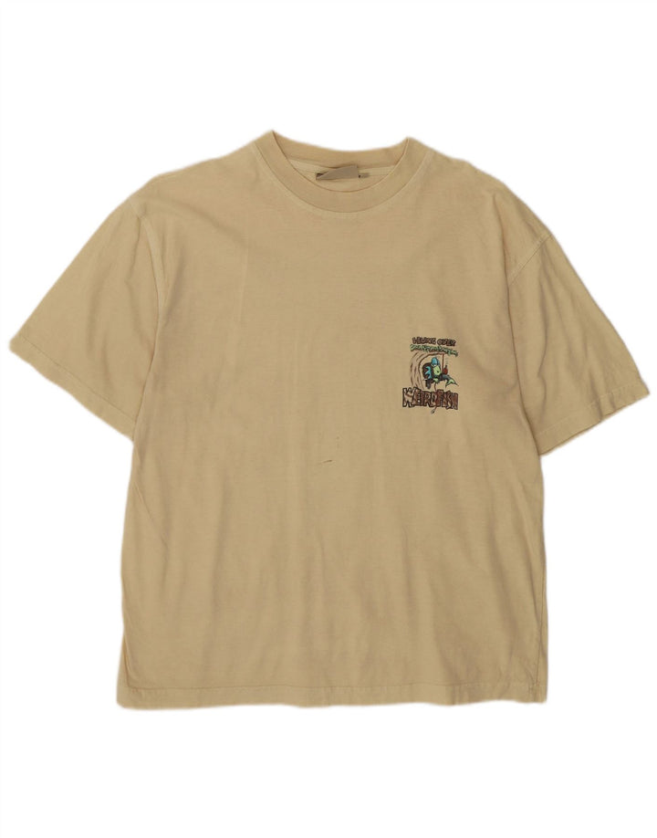 Weird Fish Herren-T-Shirt mit Grafik, mittelbeige Baumwolle