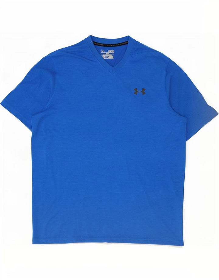 Under Armour Herren Heat Gear T-Shirt Top Mittelblaues Polyester