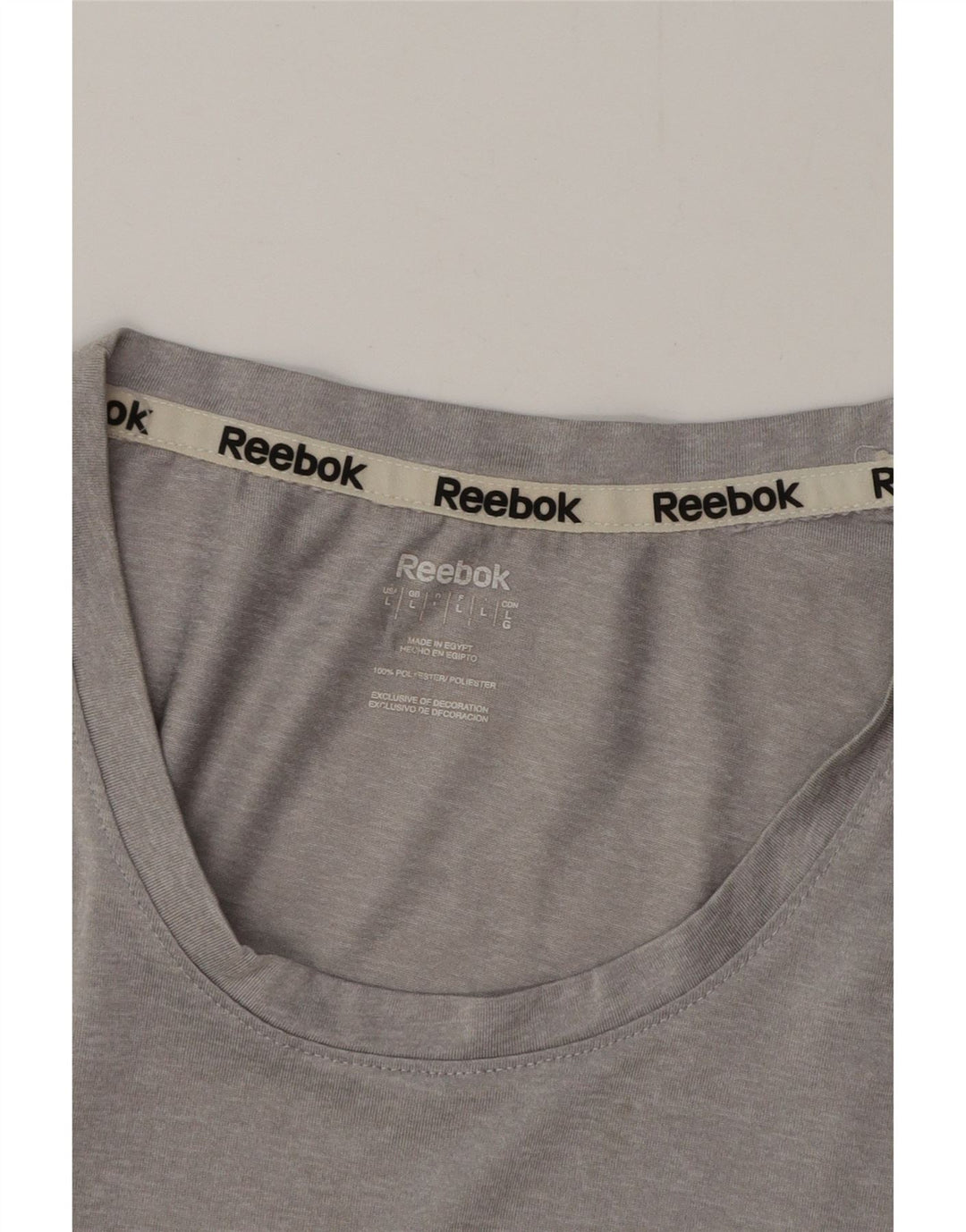 REEBOK Damen T-Shirt Top UK 16 Large Grau Polyester