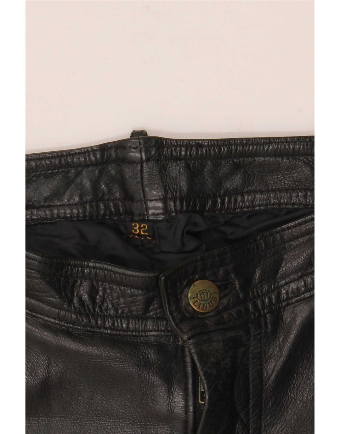 Linus Herren-Leder-Bikerhose W32 L30 Schwarz