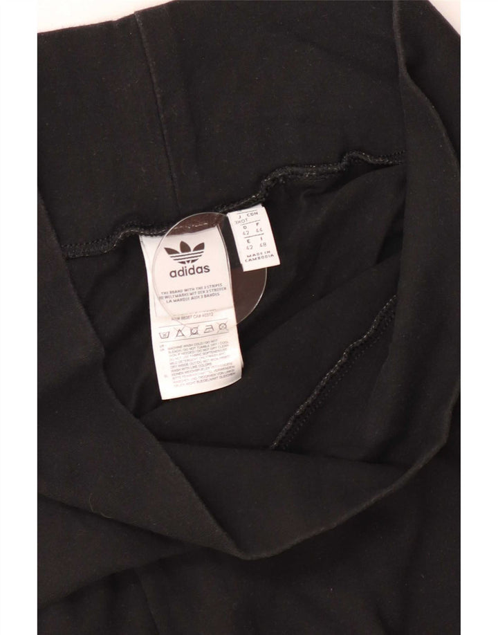 Adidas Damen Graphic Leggings UK 16 Large Schwarz Baumwolle