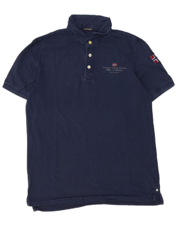 Napapijri Herren-Poloshirt mit Grafik, XL, Marineblau