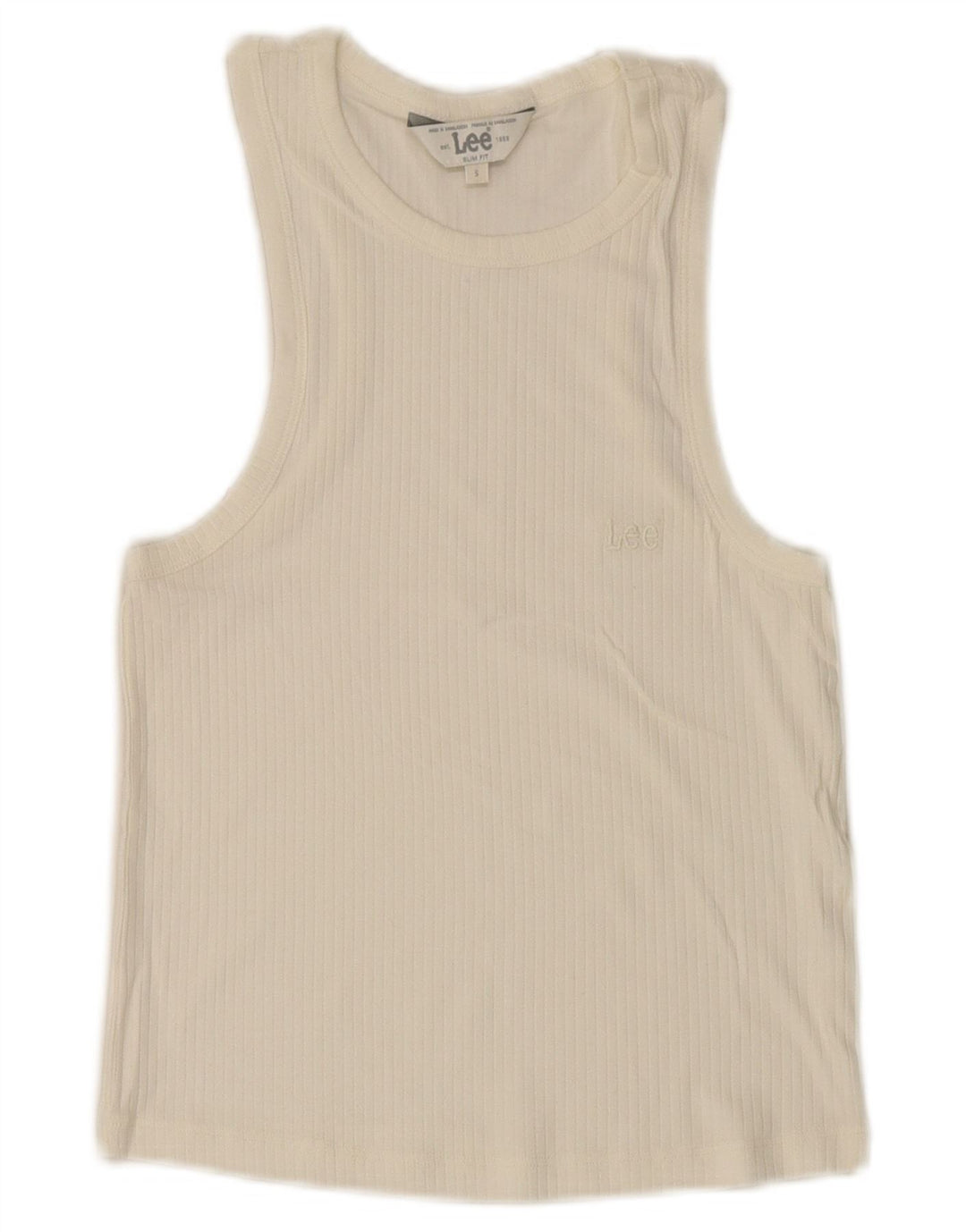 Lee Damen Crop Slim Fit Weste Top UK 8 Small Weiß