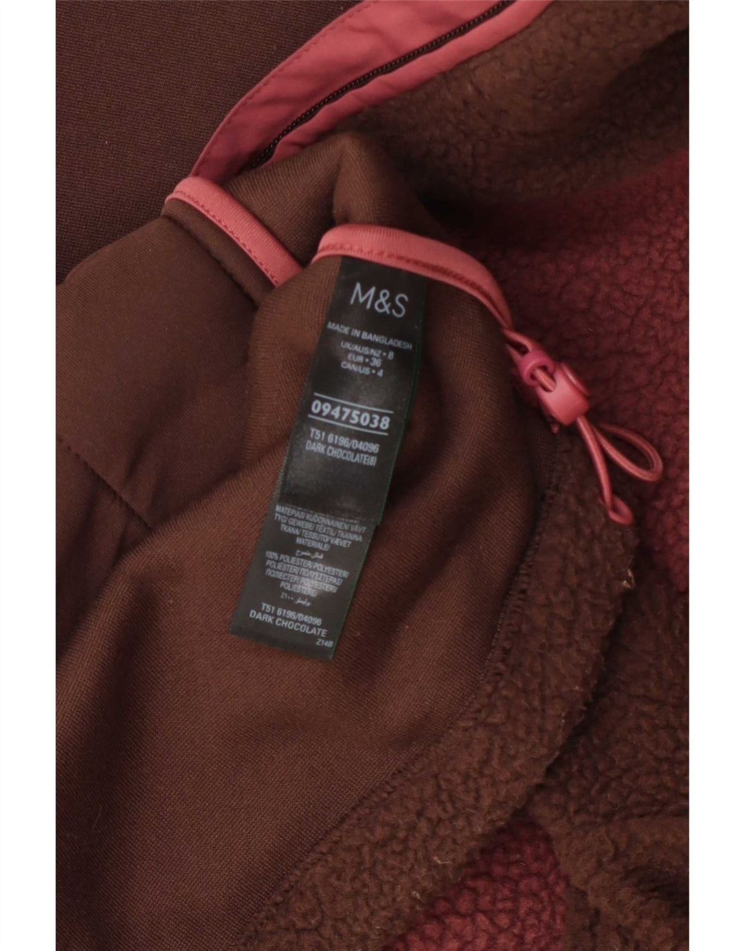 Marks & Spencer Damen-Oversize-Fleecejacke, Größe S, Größe S, Braun, Farbblock